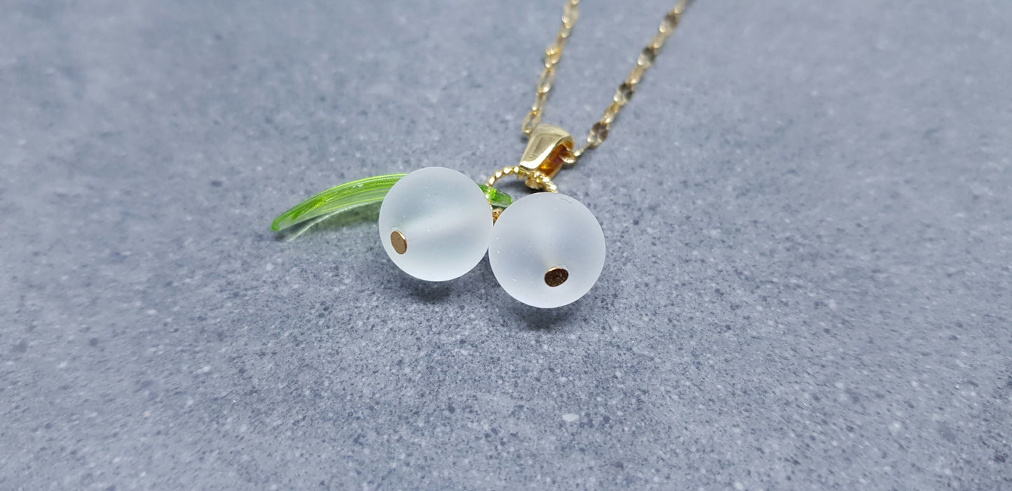 Glass Mistletoe Necklace