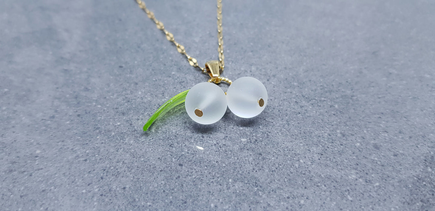 Glass Mistletoe Necklace
