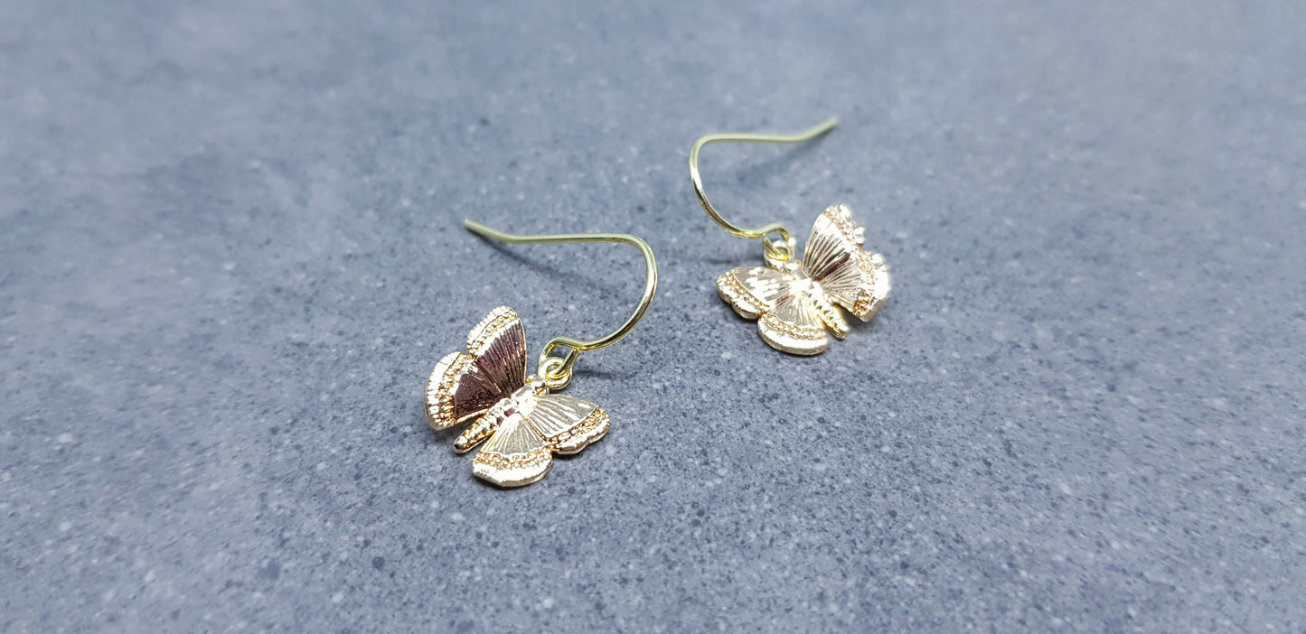 18k Gold Plated Butterfly Earrings