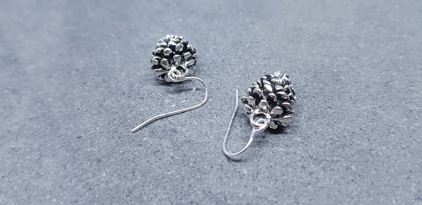 Silver Pinecone Earrings
