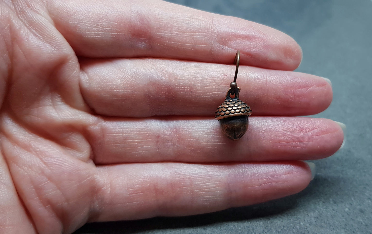 Large Antique Copper Plated Acorn Earrings