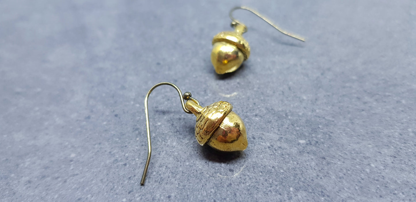 Large Acorn Earrings