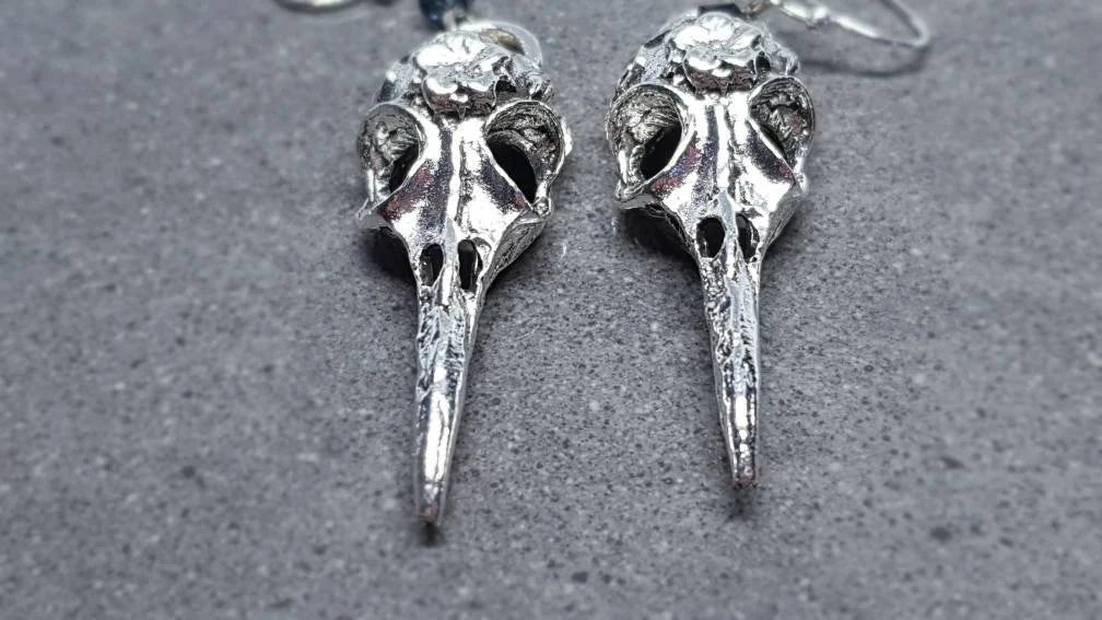 PRIMERO Crystals® Raven Skull Earrings