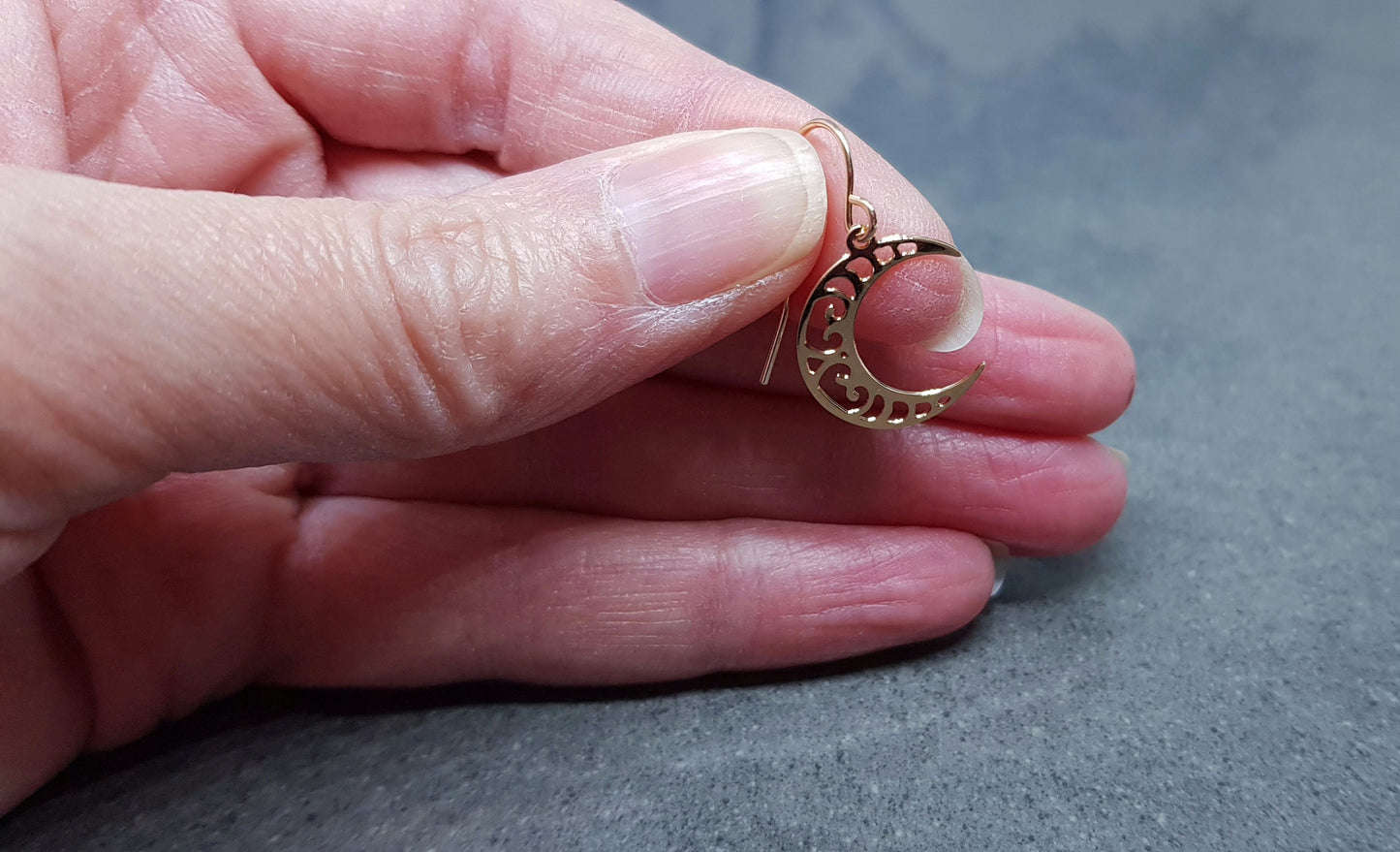 Crescent Moon Earrings, Hypoallergenic Earrings, Gold Stainless Steel Earrings, Moon Jewelry
