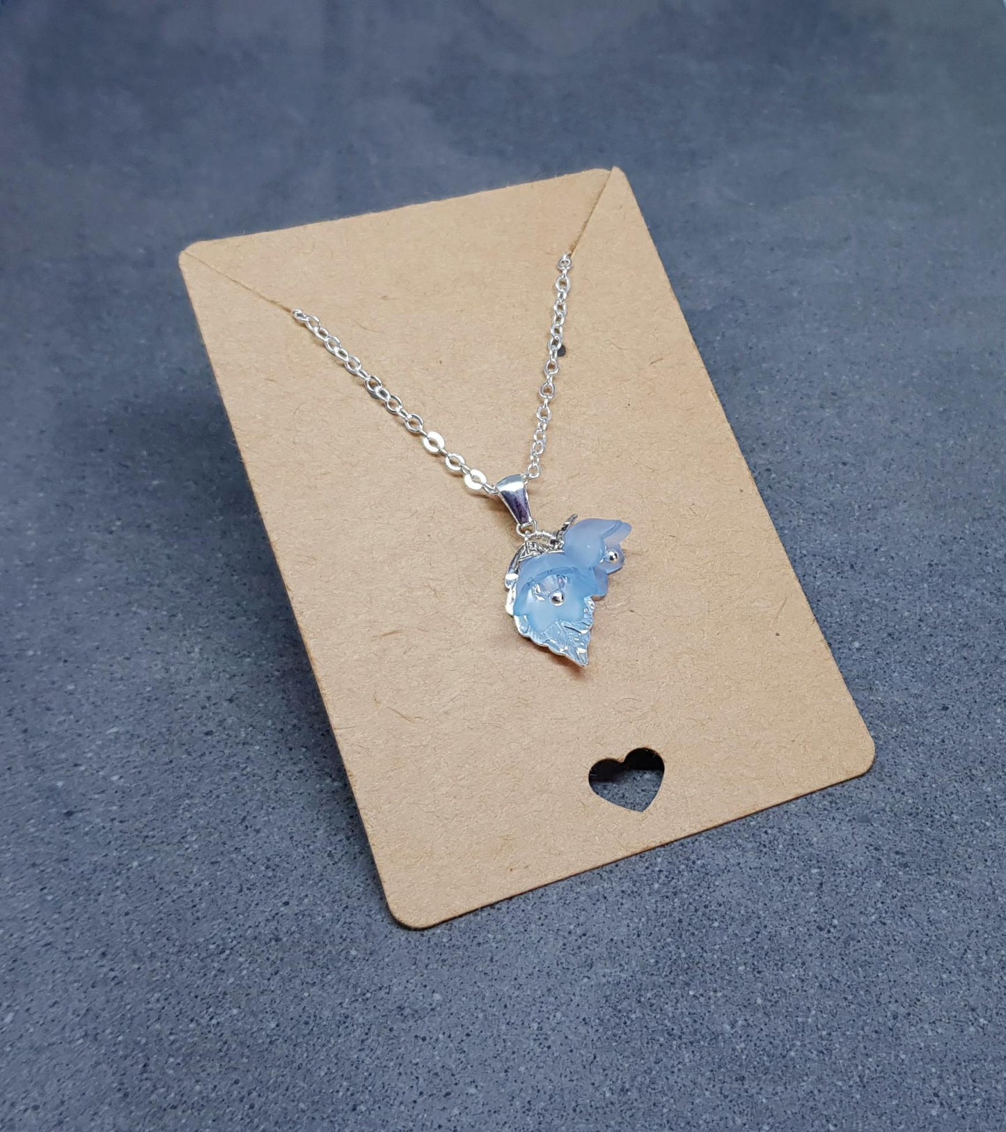 Flower Necklace, Clear PRIMERO Crystals®, Blue Bellflower, Special Occasion Earrings, Crystal Flower Earrings, Matching Earrings Available