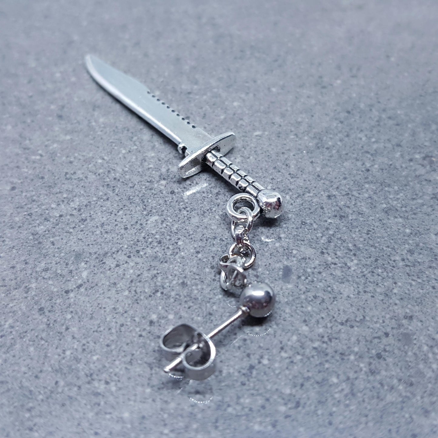Dagger Earrings, Hypoallergenic Ear Wires, Surgical Steel Hypoallergenic Studs, Handmade Item, Gothic Jewellery, UK