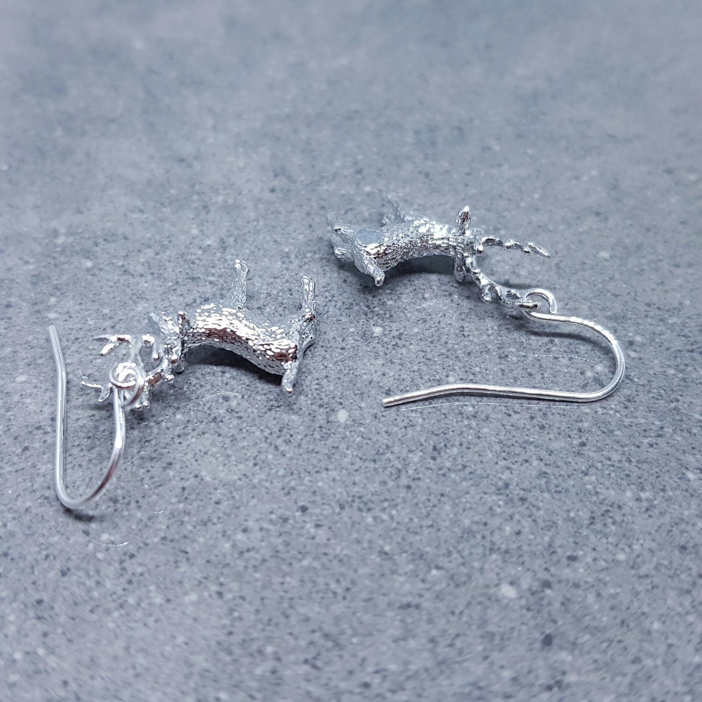 Reindeer Earrings, Hypoallergenic Ear Wires, Silver Reindeer Earrings, Christmas Earrings, Festive Earrings