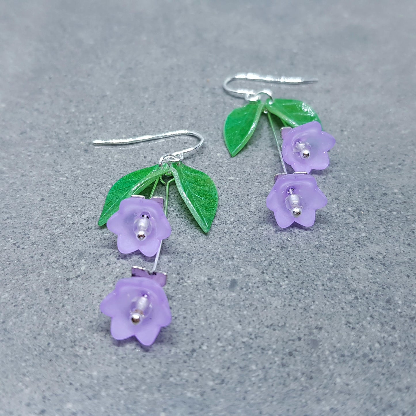 Flower Earrings, Hypoallergenic Ear Wires, Light Purple Earrings, Boho Jewelry, Simple Vintage Earrings