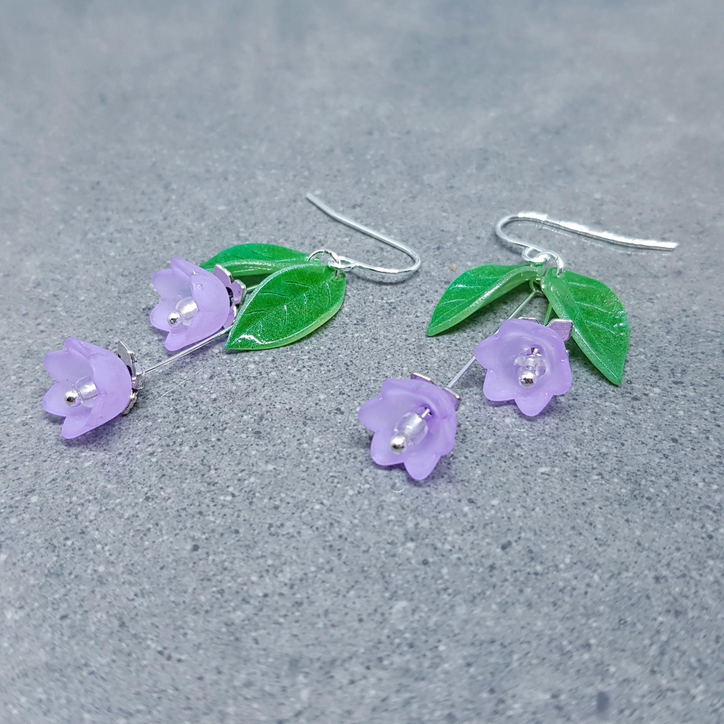 Flower Earrings, Hypoallergenic Ear Wires, Light Purple Earrings, Boho Jewelry, Simple Vintage Earrings