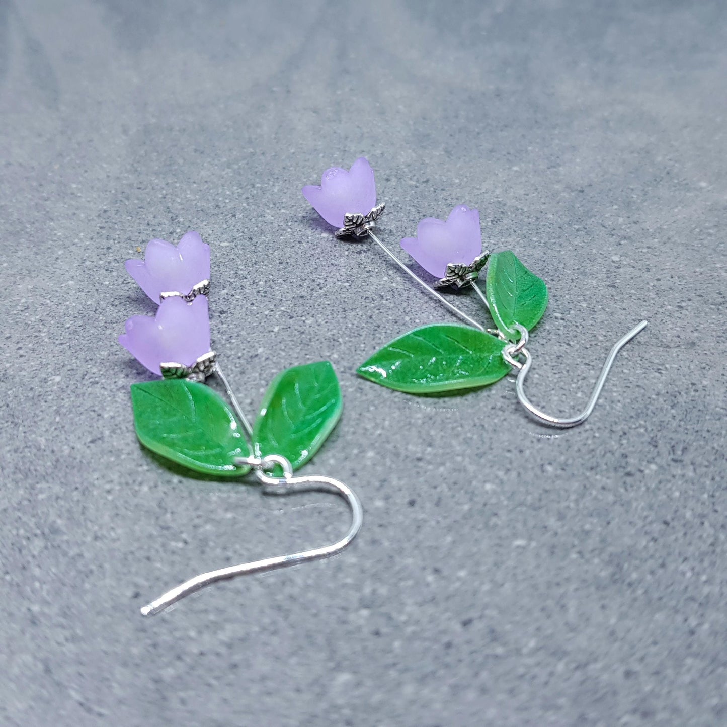 Flower Earrings, Hypoallergenic Ear Wires, Light Purple Earrings, Boho Jewelry, Simple Vintage Earrings
