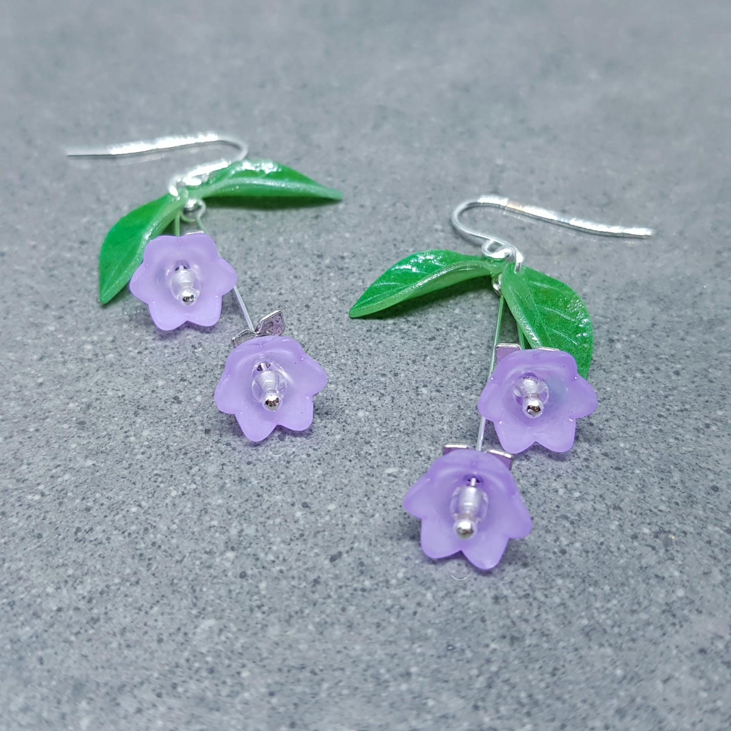 Flower Earrings, Hypoallergenic Ear Wires, Light Purple Earrings, Boho Jewelry, Simple Vintage Earrings