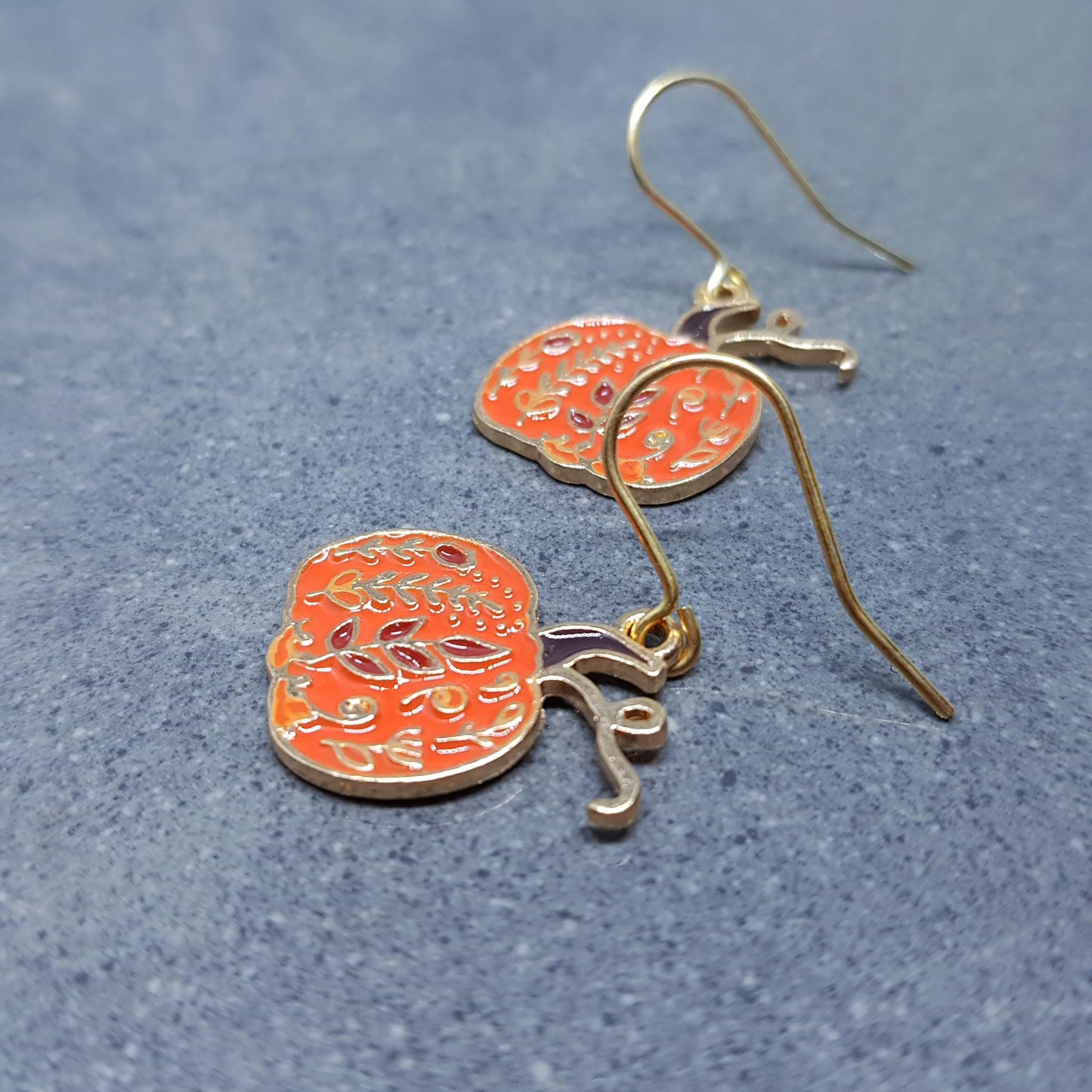 Pumpkin Earrings, Hypoallergenic Ear Wires, Jack O'lantern Earrings, Scary Pumpkin Jewelry, Autumn Earrings, Fall Halloween