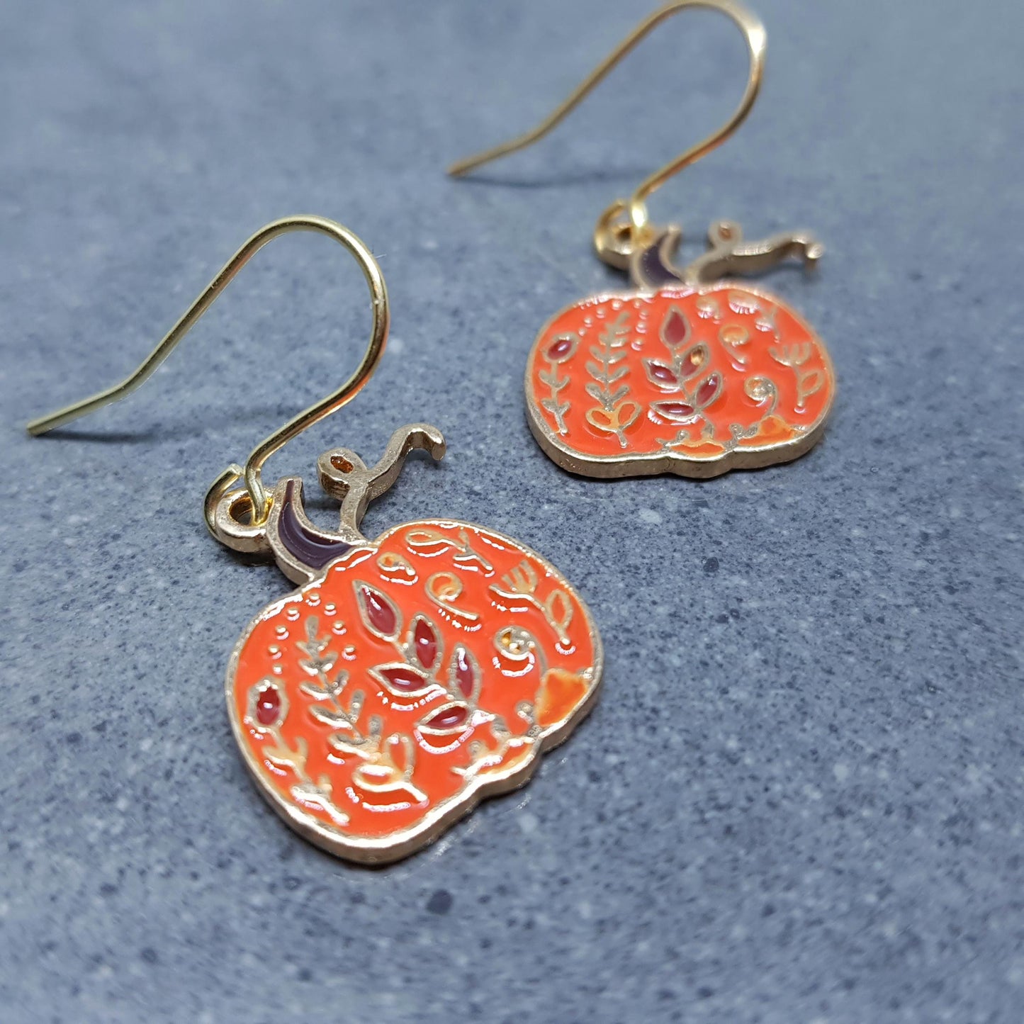 Pumpkin Earrings, Hypoallergenic Ear Wires, Jack O'lantern Earrings, Scary Pumpkin Jewelry, Autumn Earrings, Fall Halloween