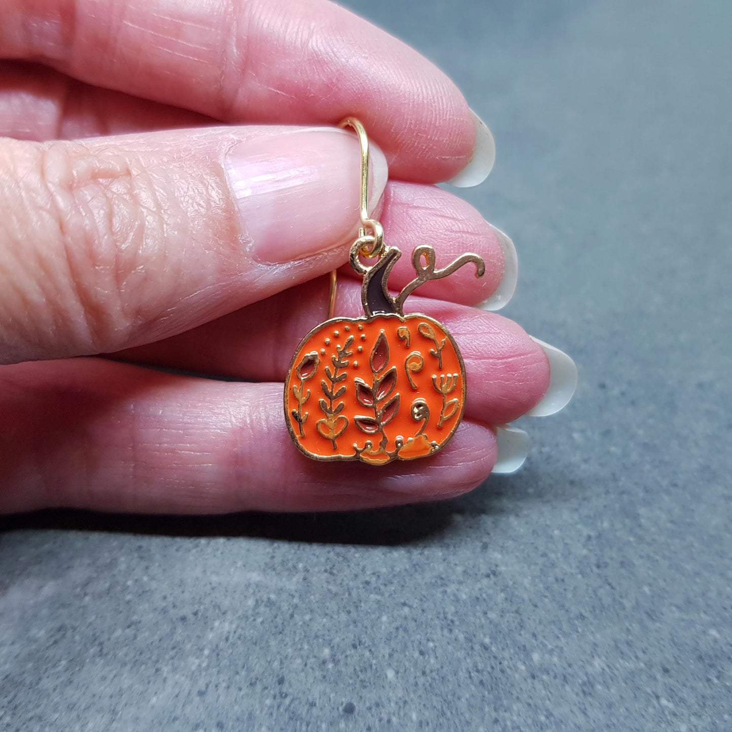 Pumpkin Earrings, Hypoallergenic Ear Wires, Jack O'lantern Earrings, Scary Pumpkin Jewelry, Autumn Earrings, Fall Halloween