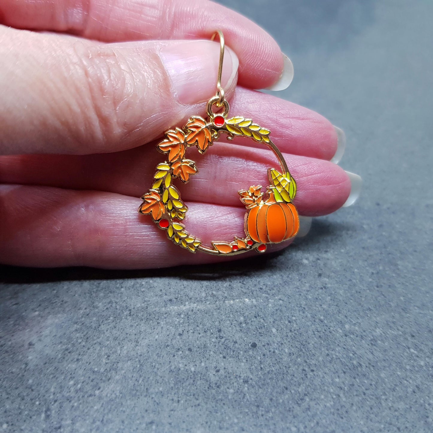 Pumpkin Hoop Earrings, Hypoallergenic Ear Wires, Jack O'lantern Earrings, Scary Pumpkin Jewelry, Autumn Earrings, Fall Halloween