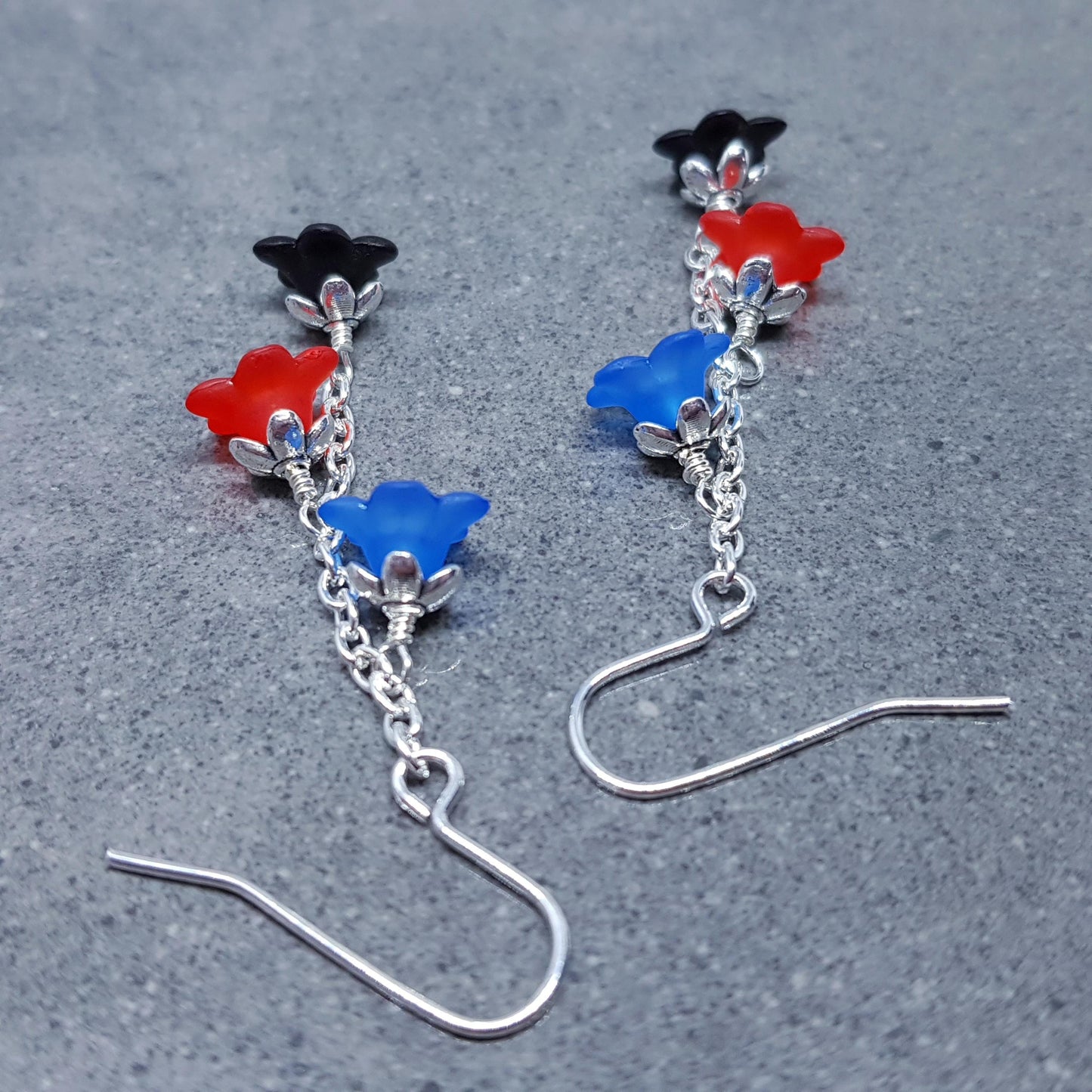 Polyamorous Flower Earrings, Hypoallergenic Ear Wires, Rainbow Jewelry, Flower Earrings
