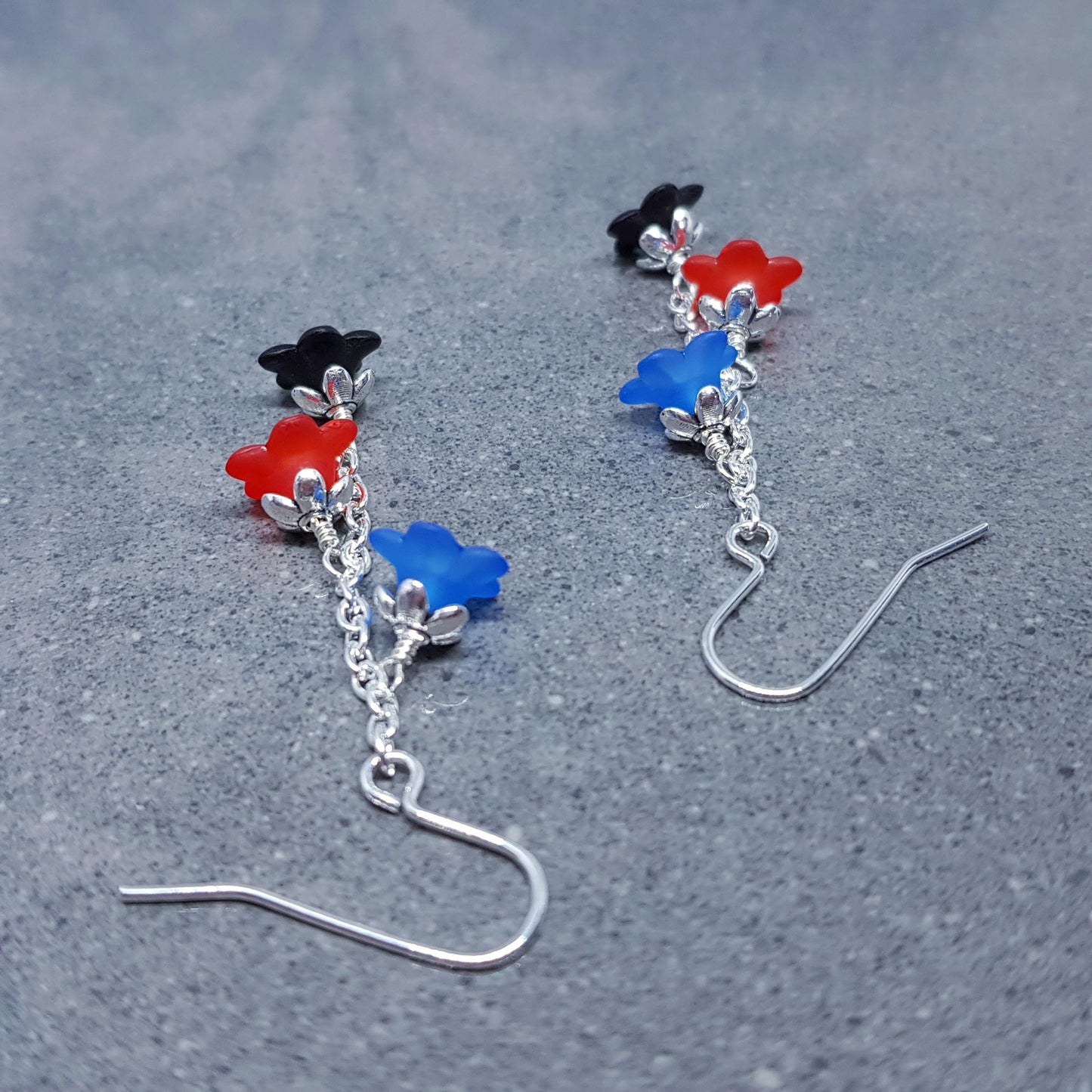 Polyamorous Flower Earrings, Hypoallergenic Ear Wires, Rainbow Jewelry, Flower Earrings