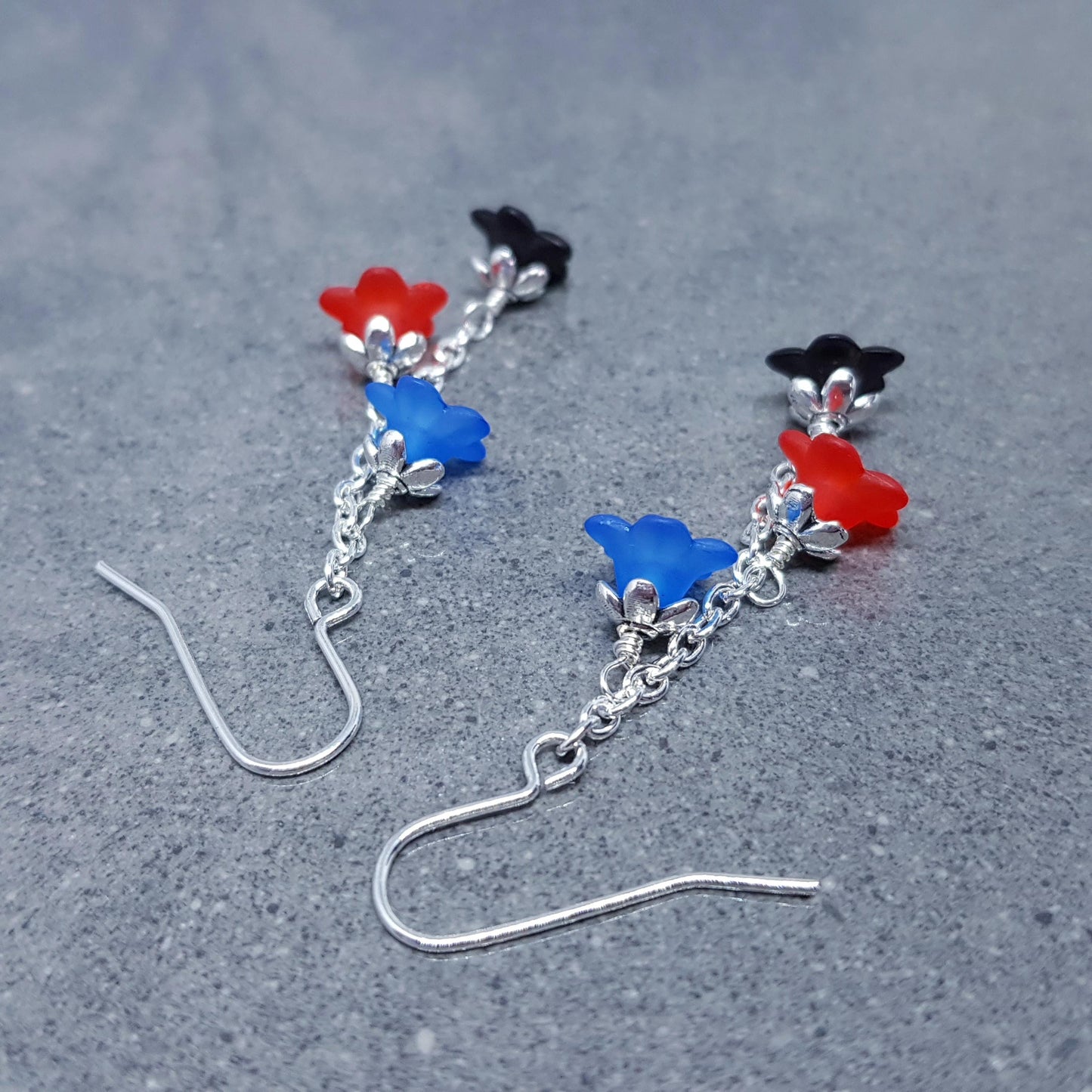 Polyamorous Flower Earrings, Hypoallergenic Ear Wires, Rainbow Jewelry, Flower Earrings