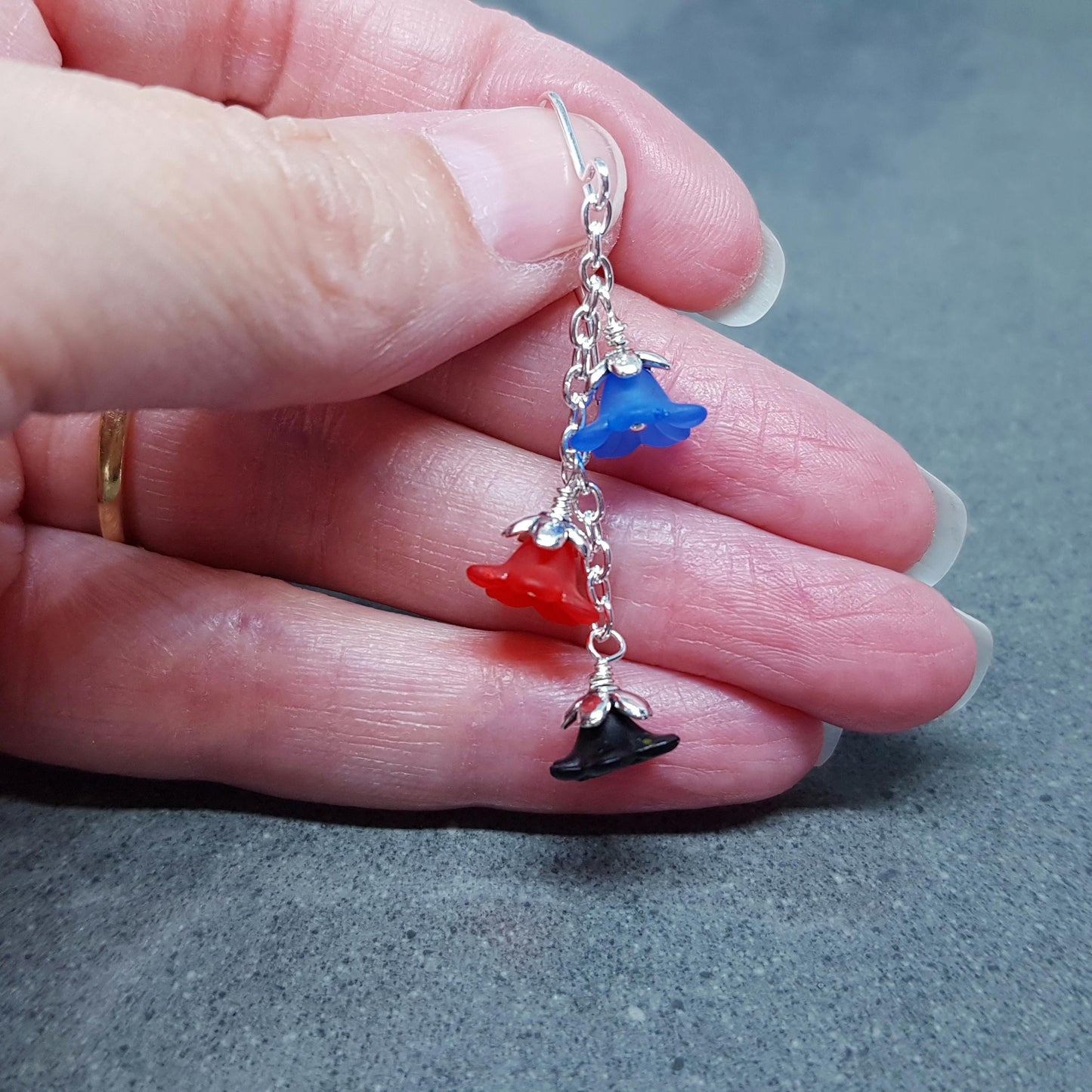 Polyamorous Flower Earrings, Hypoallergenic Ear Wires, Rainbow Jewelry, Flower Earrings
