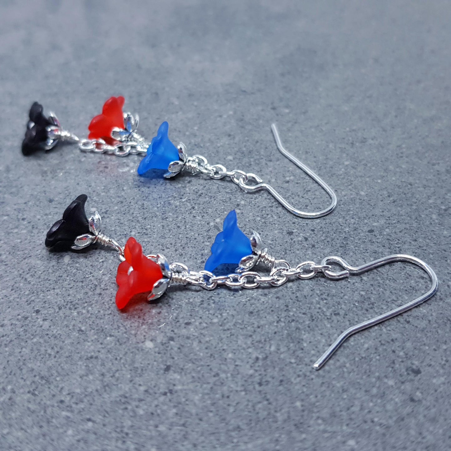 Polyamorous Flower Earrings, Hypoallergenic Ear Wires, Rainbow Jewelry, Flower Earrings