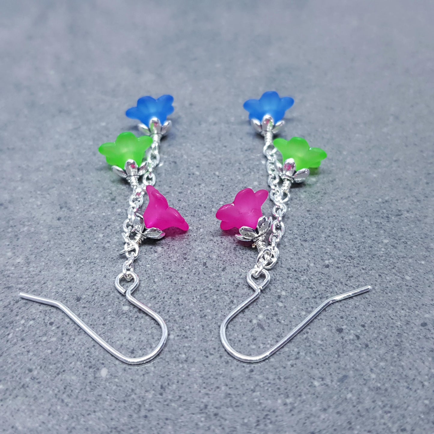 Polysexual Flower Earrings, Hypoallergenic Ear Wires, Rainbow Jewelry, Flower Earrings