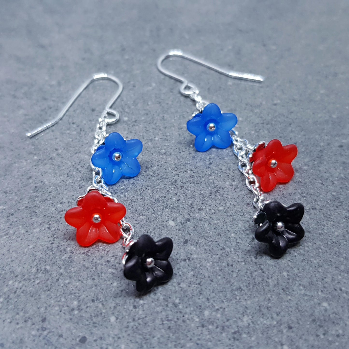 Polyamorous Flower Earrings, Hypoallergenic Ear Wires, Rainbow Jewelry, Flower Earrings