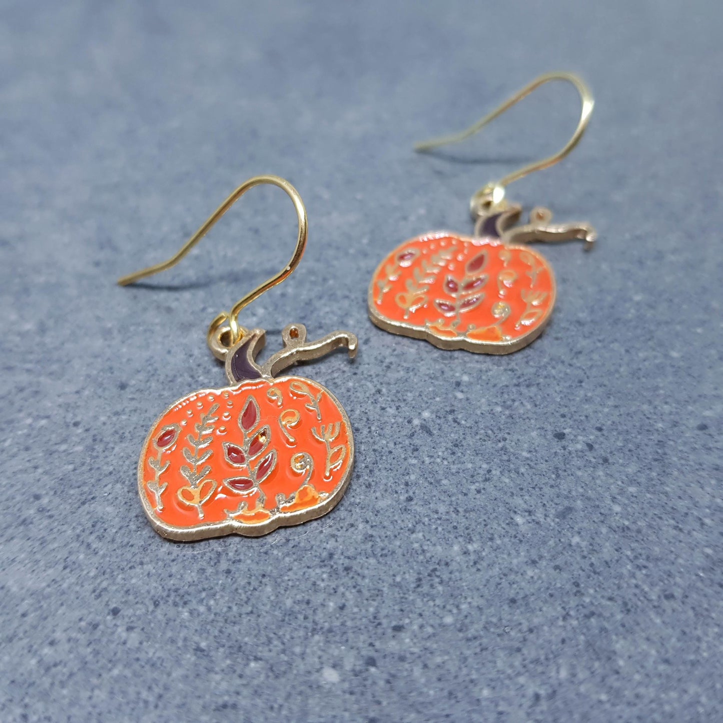 Pumpkin Earrings, Hypoallergenic Ear Wires, Jack O'lantern Earrings, Scary Pumpkin Jewelry, Autumn Earrings, Fall Halloween