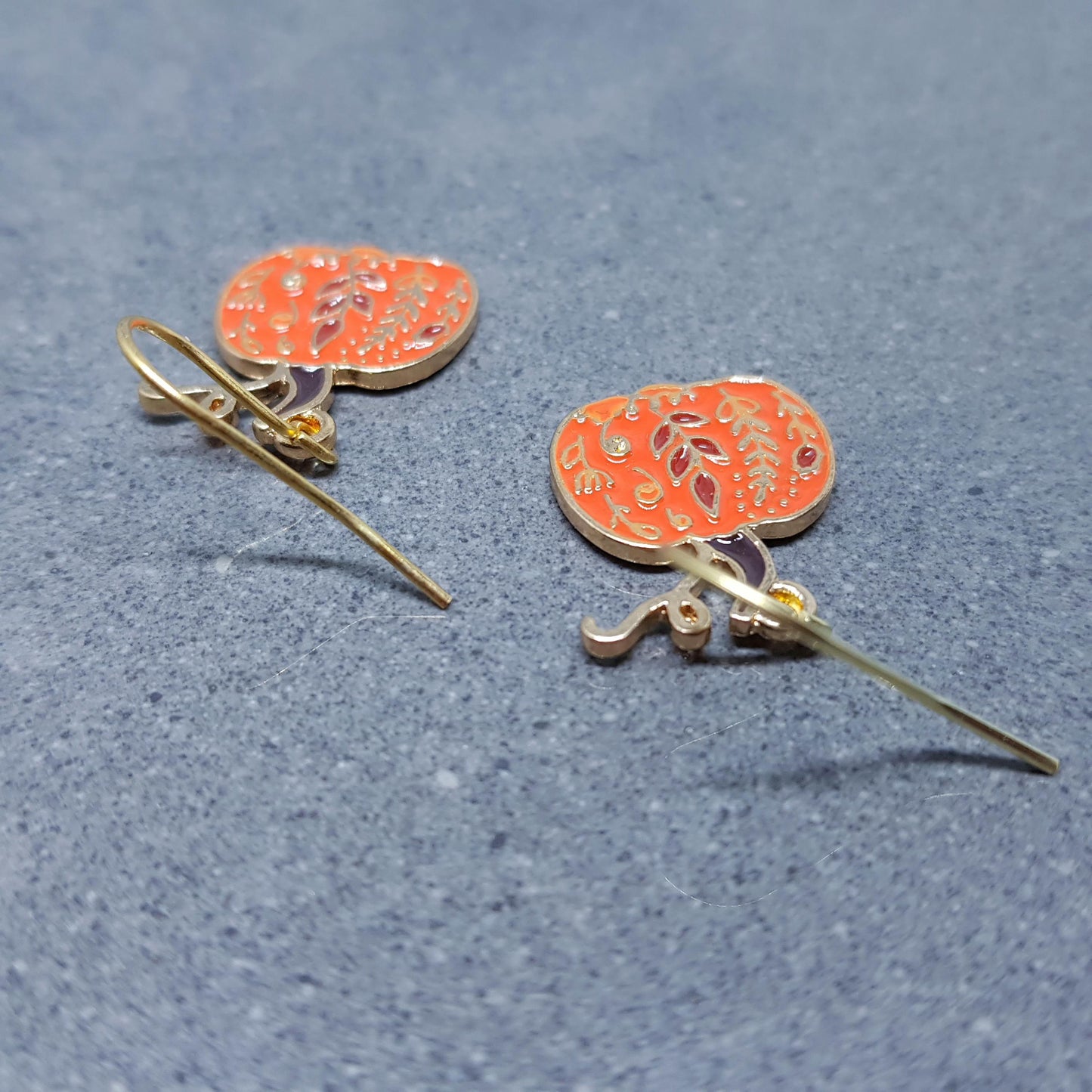 Pumpkin Earrings, Hypoallergenic Ear Wires, Jack O'lantern Earrings, Scary Pumpkin Jewelry, Autumn Earrings, Fall Halloween