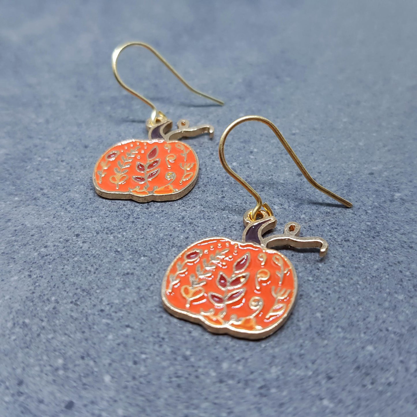 Pumpkin Earrings, Hypoallergenic Ear Wires, Jack O'lantern Earrings, Scary Pumpkin Jewelry, Autumn Earrings, Fall Halloween