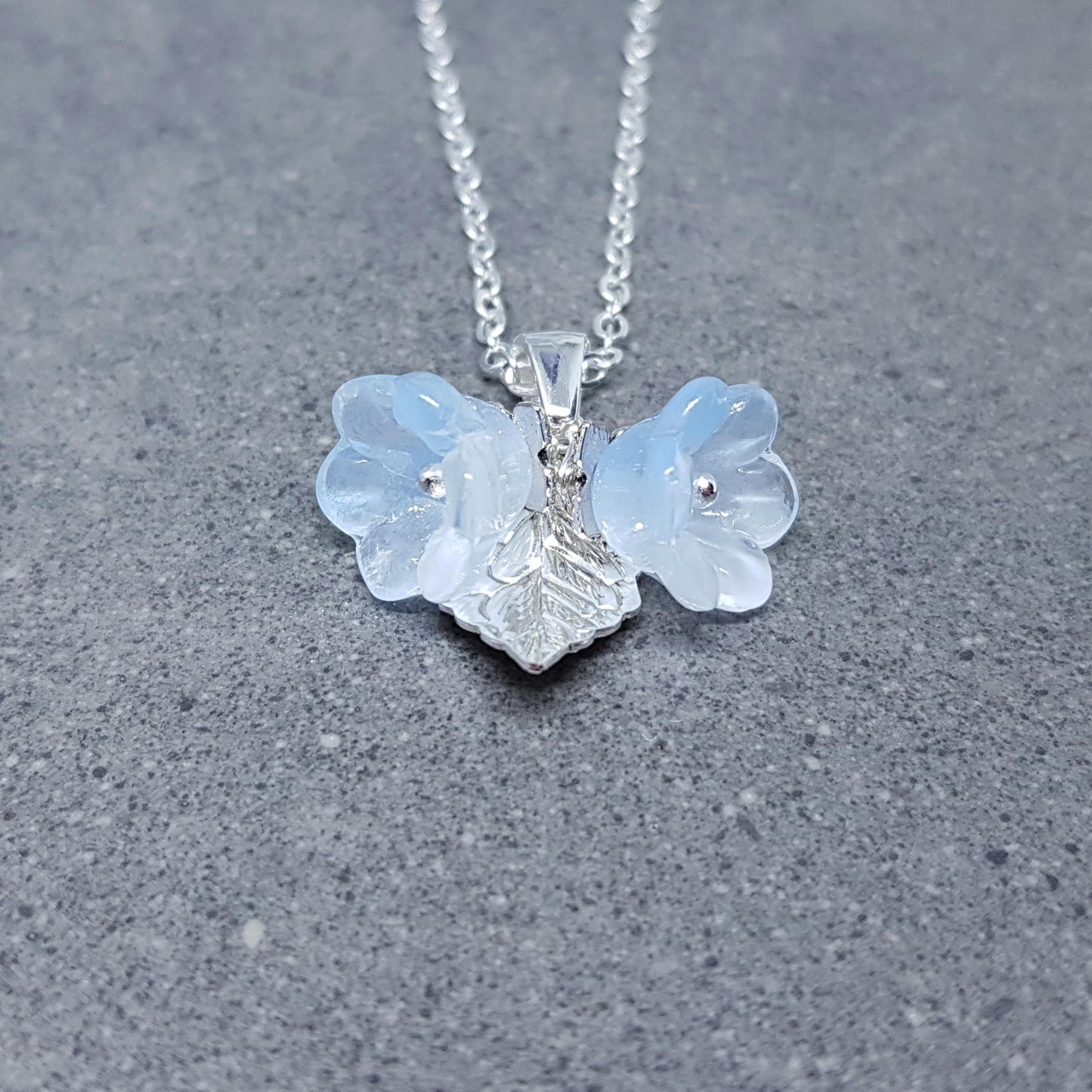 Flower Necklace, Glass Flowers, Blue Bellflower, Special Occasion Earrings, Something Blue, Flower Earrings, Matching Earrings Available