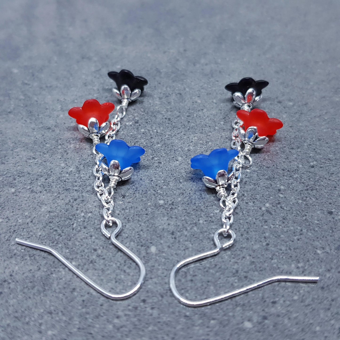 Polyamorous Flower Earrings, Hypoallergenic Ear Wires, Rainbow Jewelry, Flower Earrings