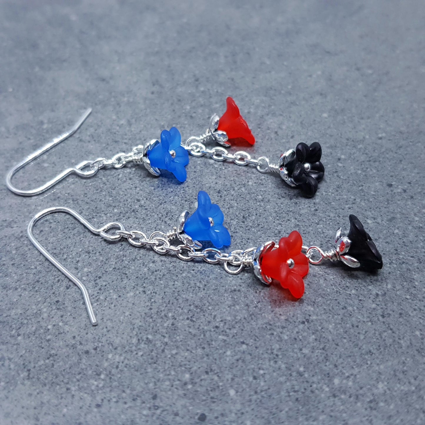 Polyamorous Flower Earrings, Hypoallergenic Ear Wires, Rainbow Jewelry, Flower Earrings