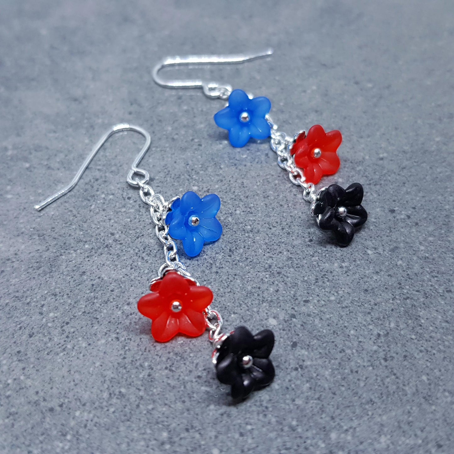 Polyamorous Flower Earrings, Hypoallergenic Ear Wires, Rainbow Jewelry, Flower Earrings