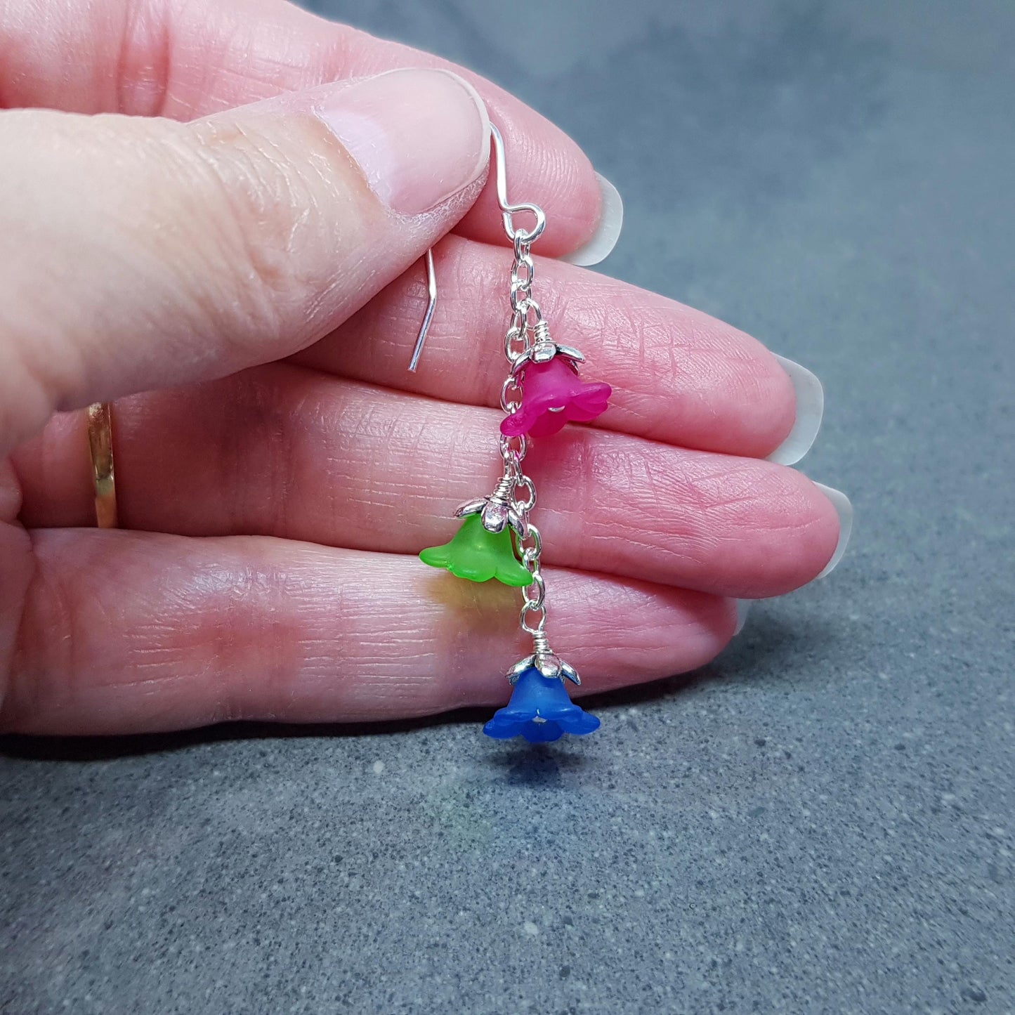 Polysexual Flower Earrings, Hypoallergenic Ear Wires, Rainbow Jewelry, Flower Earrings