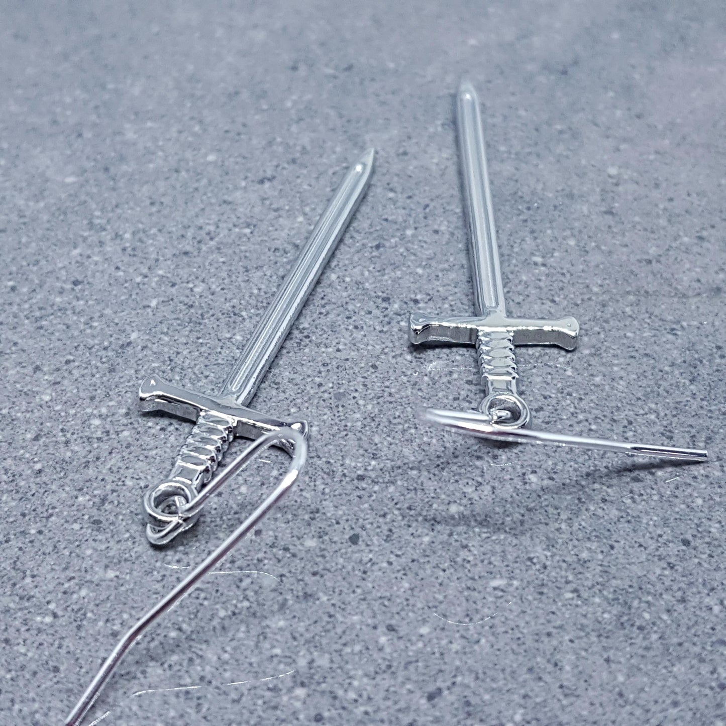 Sword Earrings, Miniature Sword, Choice of Ear Wires, Stainless Steel, Cosplay Jewellery, Gothic, Come as a Pair