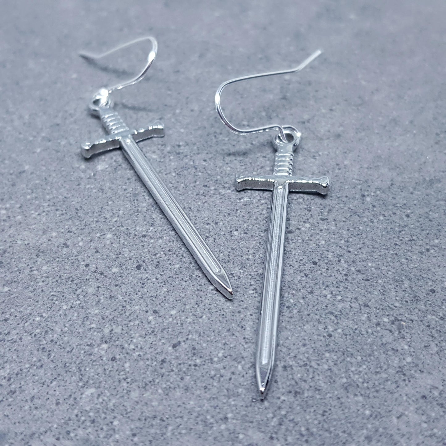 Sword Earrings, Miniature Sword, Choice of Ear Wires, Stainless Steel, Cosplay Jewellery, Gothic, Come as a Pair