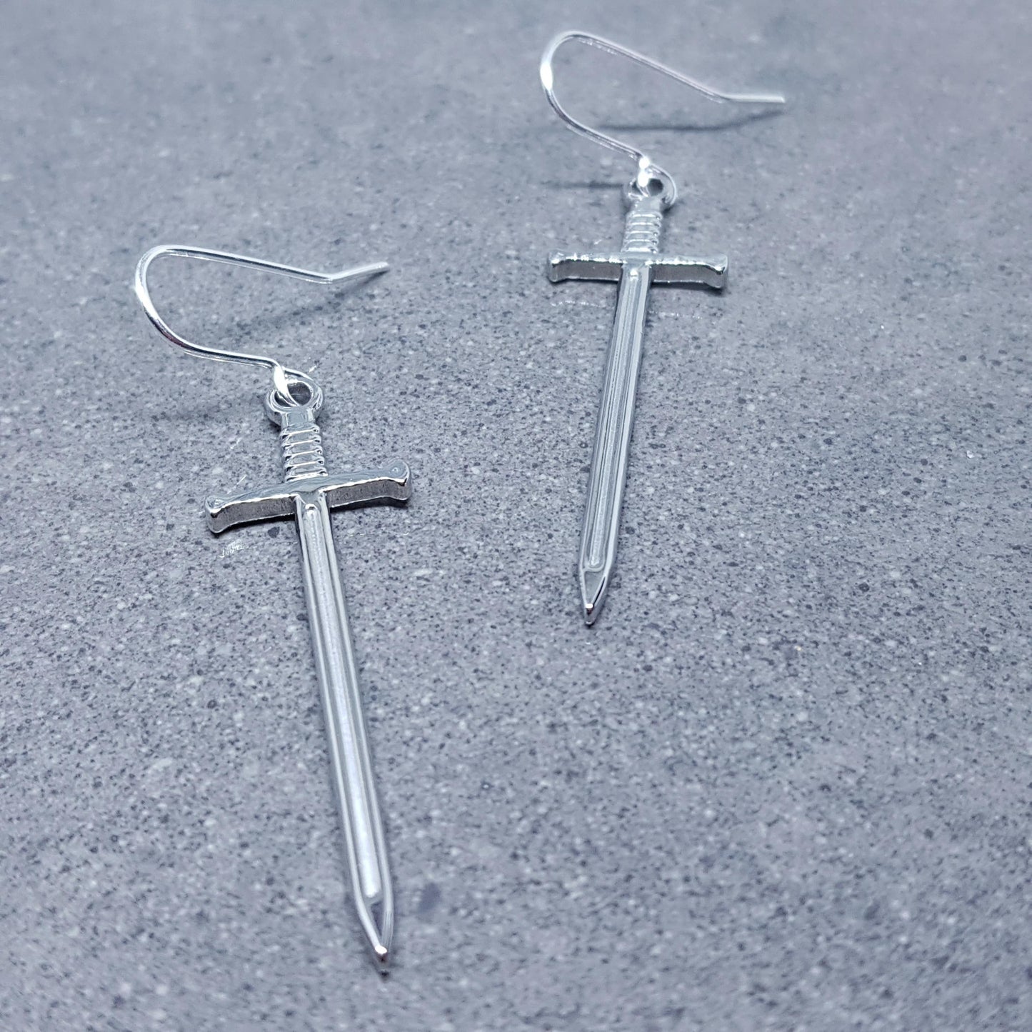 Sword Earrings, Miniature Sword, Choice of Ear Wires, Stainless Steel, Cosplay Jewellery, Gothic, Come as a Pair
