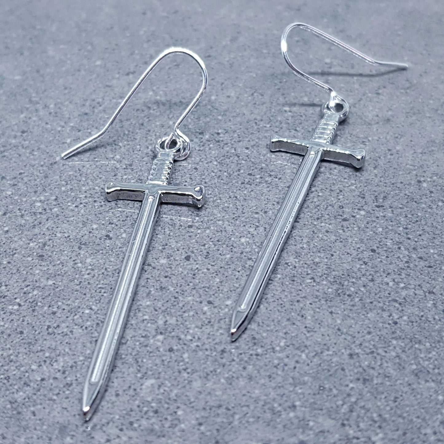 Sword Earrings, Miniature Sword, Choice of Ear Wires, Stainless Steel, Cosplay Jewellery, Gothic, Come as a Pair