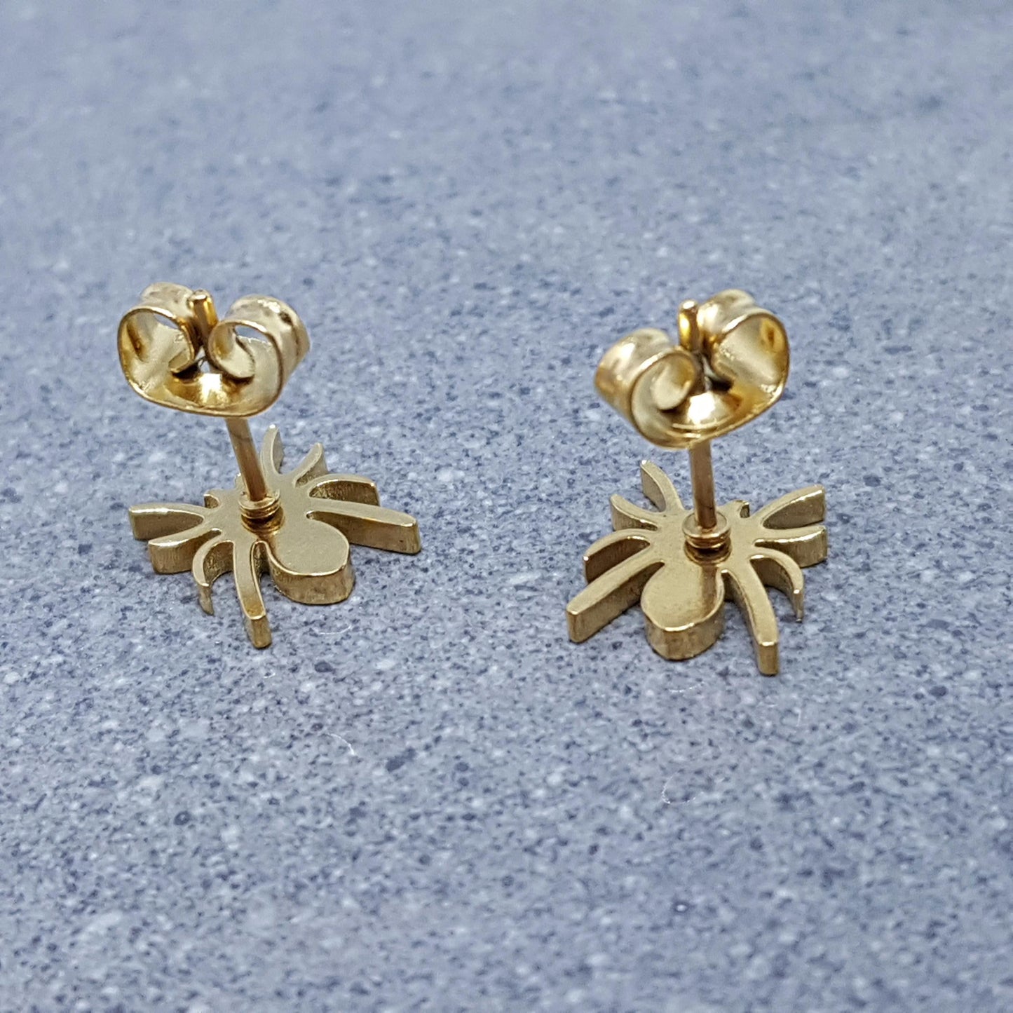 Spider Earrings, Stainless Steel Ear Studs, Hypoallergenic Earrings, Gold Spider Earrings, Halloween Earrings, Spooky Gifts