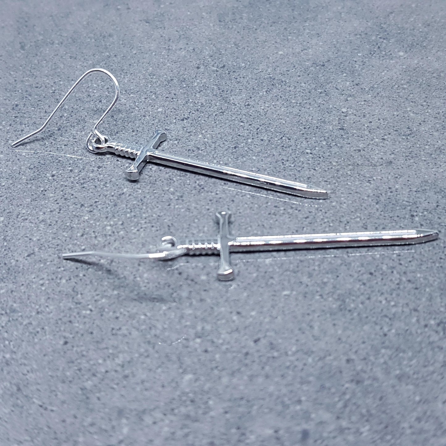 Sword Earrings, Miniature Sword, Choice of Ear Wires, Stainless Steel, Cosplay Jewellery, Gothic, Come as a Pair