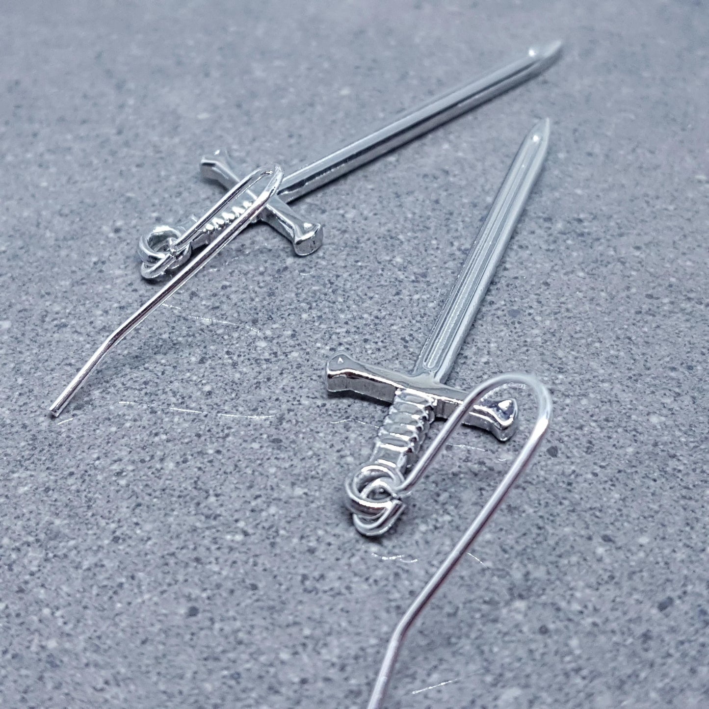 Sword Earrings, Miniature Sword, Choice of Ear Wires, Stainless Steel, Cosplay Jewellery, Gothic, Come as a Pair