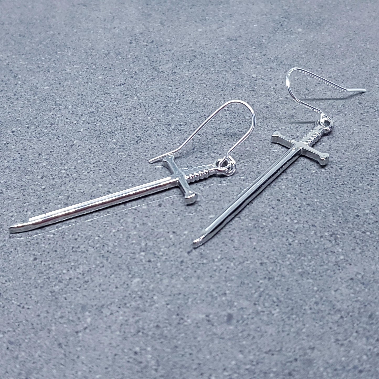 Sword Earrings, Miniature Sword, Choice of Ear Wires, Stainless Steel, Cosplay Jewellery, Gothic, Come as a Pair