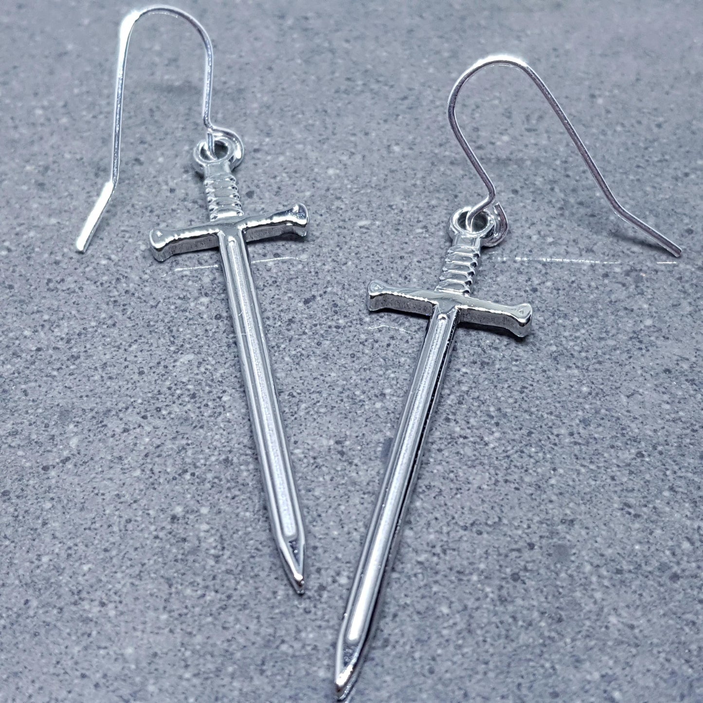 Sword Earrings, Miniature Sword, Choice of Ear Wires, Stainless Steel, Cosplay Jewellery, Gothic, Come as a Pair