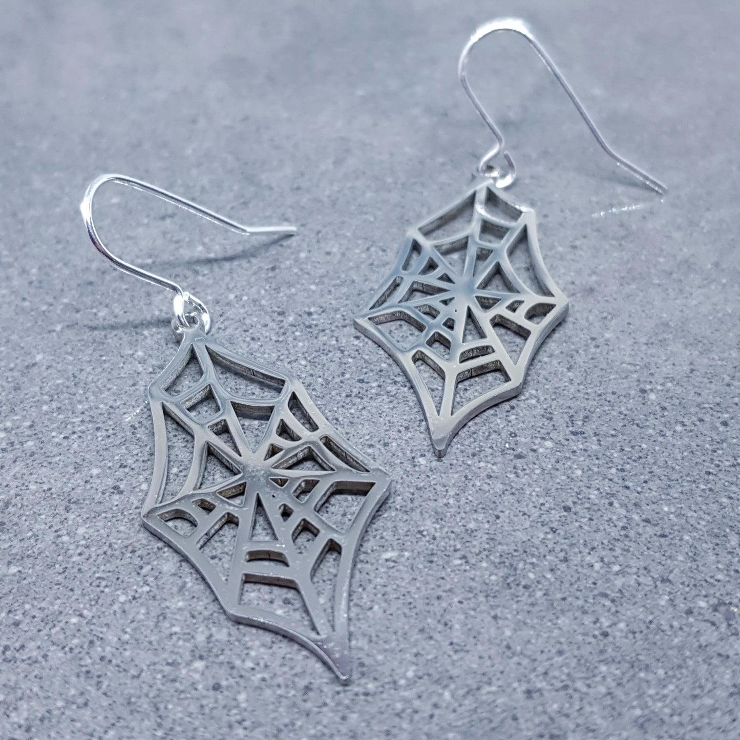 Spider Web Earrings, Choice of Ear Wires, Stainless Steel, Cob Web Earrings, Gothic Earrings, Spider Earrings, Halloween
