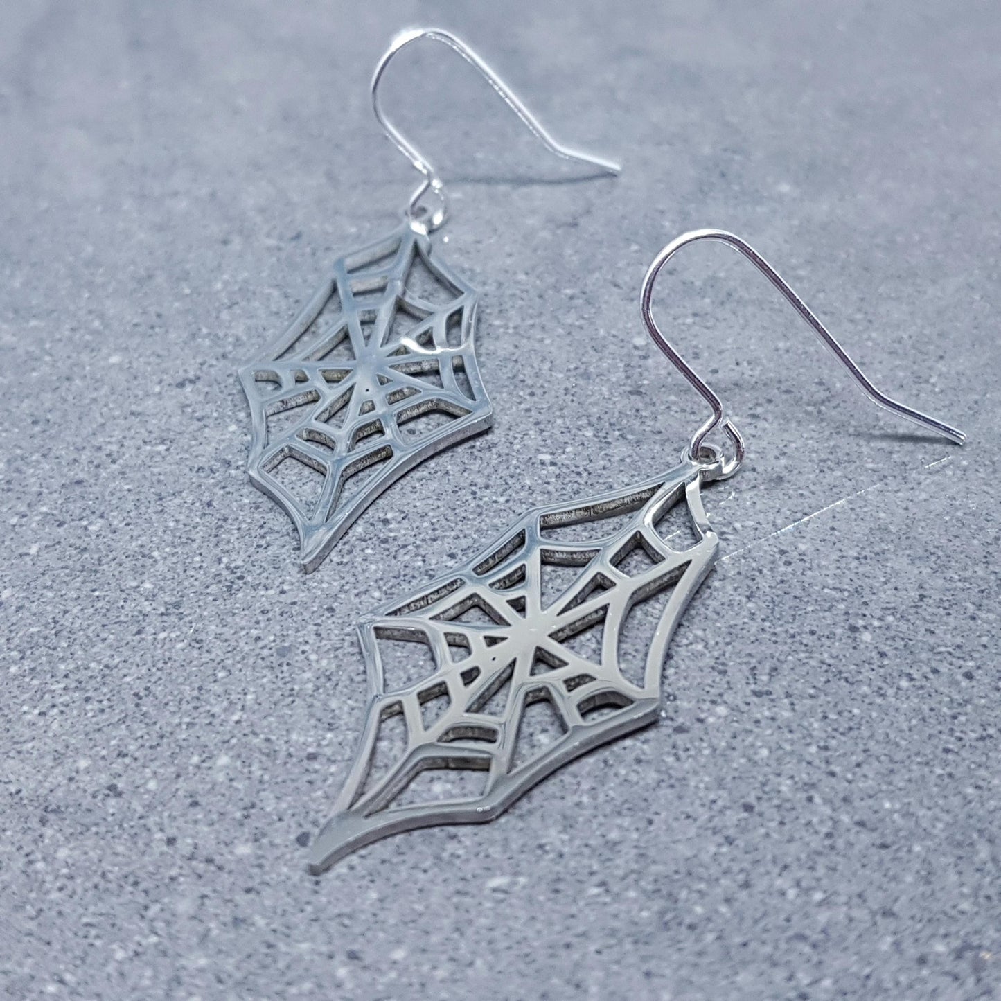 Spider Web Earrings, Choice of Ear Wires, Stainless Steel, Cob Web Earrings, Gothic Earrings, Spider Earrings, Halloween