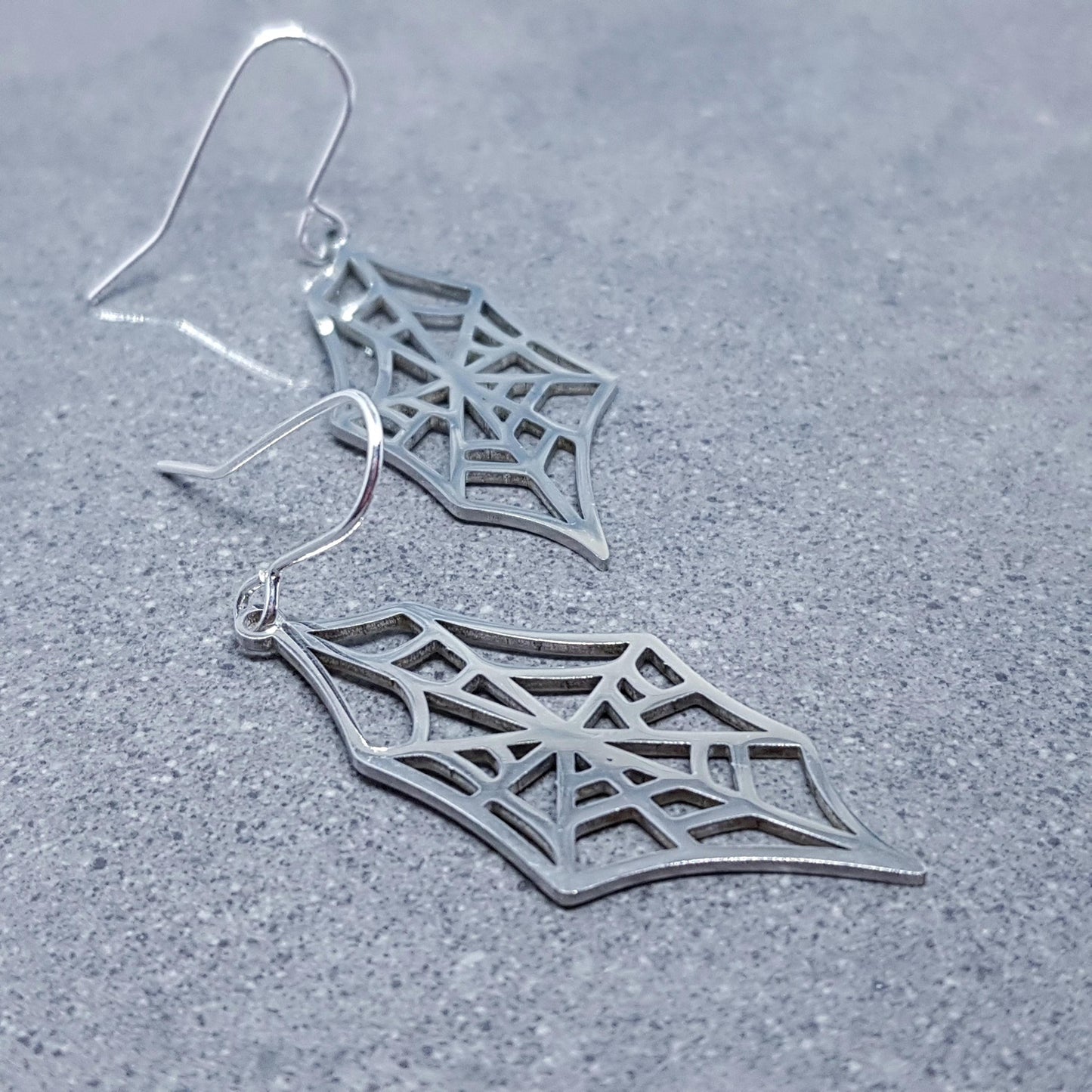 Spider Web Earrings, Choice of Ear Wires, Stainless Steel, Cob Web Earrings, Gothic Earrings, Spider Earrings, Halloween