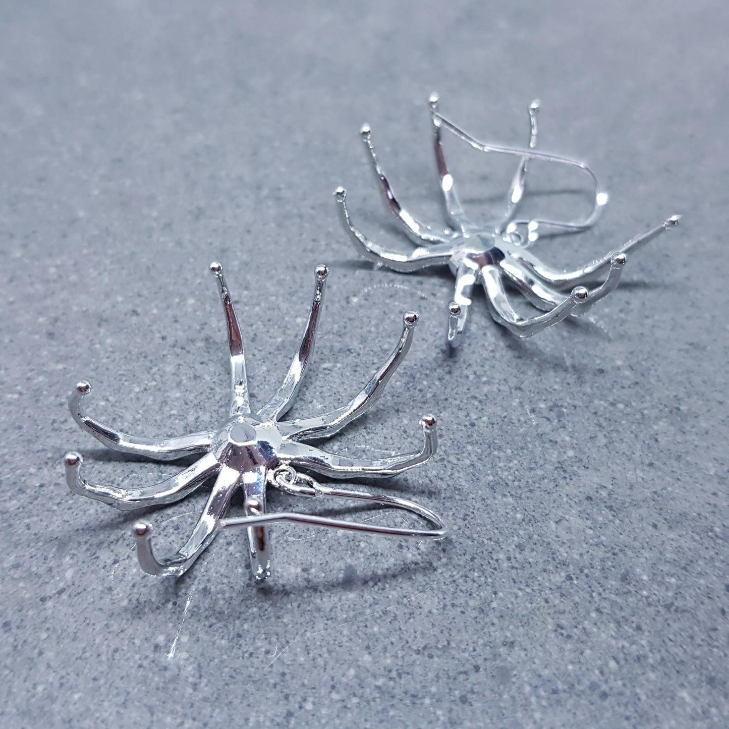 Spider Earrings, Choice of Ear Wires, Silver Earrings, Gothic Earrings, Spider Jewelry, Halloween, Cosplay, Tarantula Earrings
