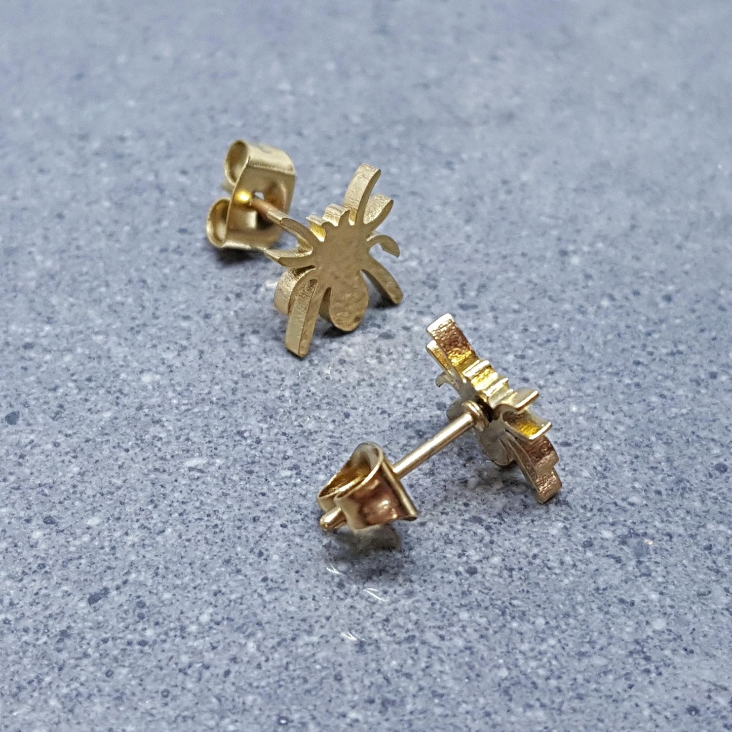 Spider Earrings, Stainless Steel Ear Studs, Hypoallergenic Earrings, Gold Spider Earrings, Halloween Earrings, Spooky Gifts