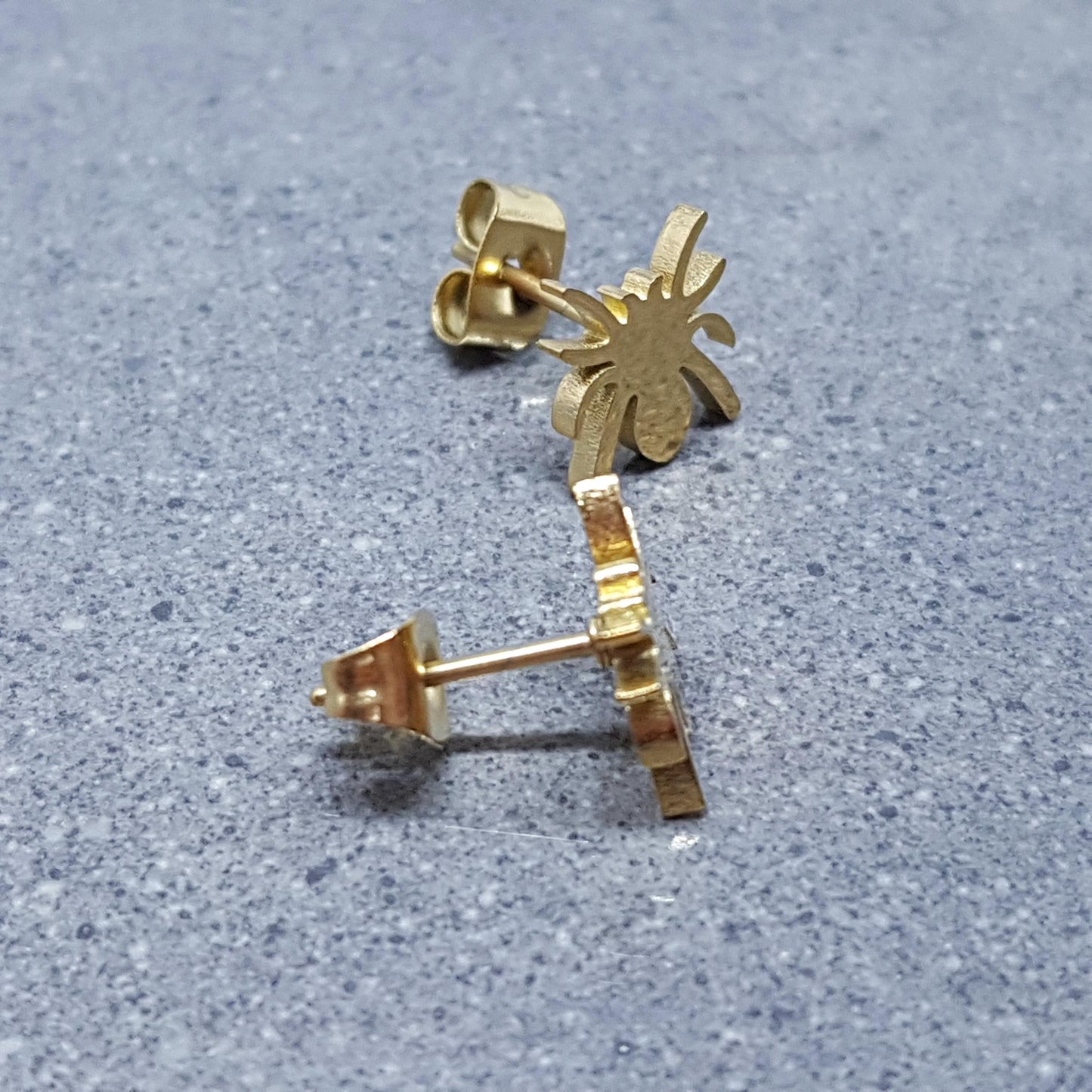 Spider Earrings, Stainless Steel Ear Studs, Hypoallergenic Earrings, Gold Spider Earrings, Halloween Earrings, Spooky Gifts