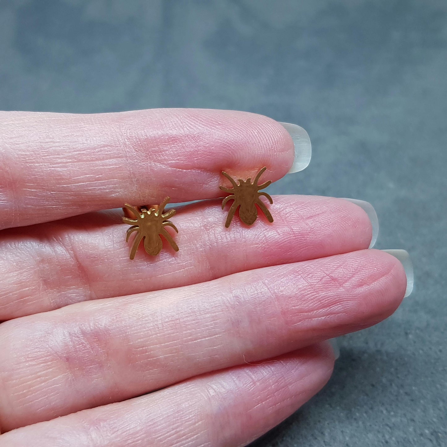 Spider Earrings, Stainless Steel Ear Studs, Hypoallergenic Earrings, Gold Spider Earrings, Halloween Earrings, Spooky Gifts